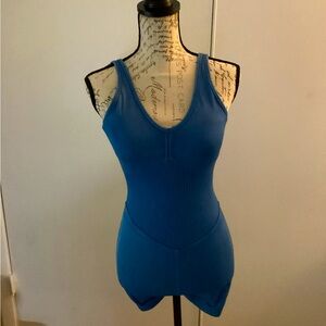 NWOT JoyLab Nylon Colbolt Acid Wash Blue Jumpsuit/Athletic Romper Size Small